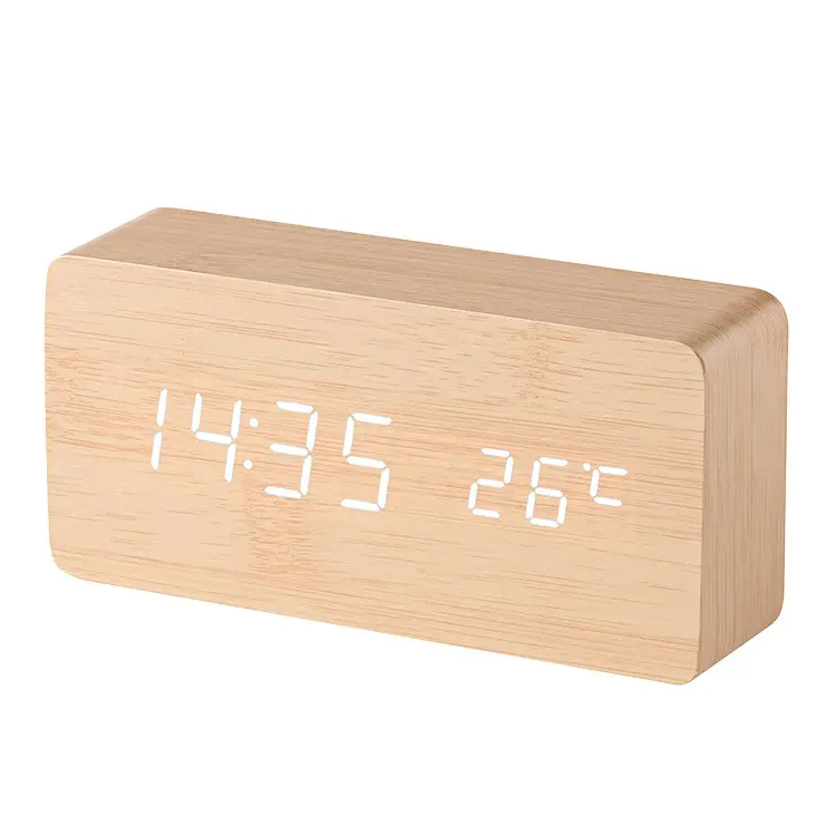 Madala hinnaga ekraanil USB puidu LED -digitaalne laudkell