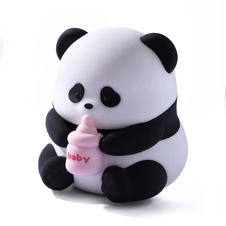 Panda Baby Night Lights Armas loomade silikoonist laualamp