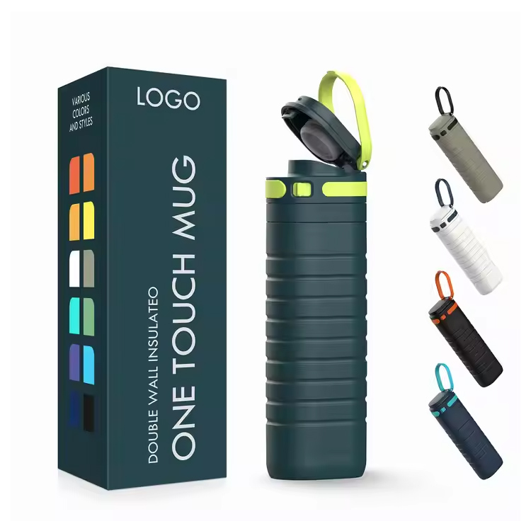 Puutetundliku kaanega 500 ml roostevabast terasest vaakumisolatsiooniga reisikruus